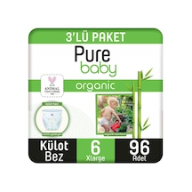 Pure Baby Organik Bambu Özlü Külot Bez 3'lü Paket 6 Numara Xlarge 96 Adet 3'lü