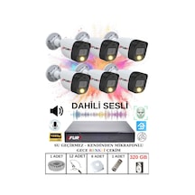 Fury 6 Lı Sesli Gece Renkli Görüş Güvenlik Kamerası Su Geçirmez Güvenlik Kamerası Seti 320gb
