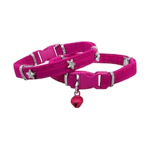 Markapet Kadife Kedi Boyun Tasması Yıldızlı 20-32 Cm Pembe