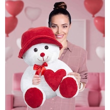 Özgüner 70 Cm Şapkalı Ve Kalpli Peluş Ayıcık