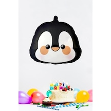 Penguen Kafası Folyo Balon Penguen Balon 2 Yaş Mavi