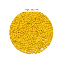 Sarı Renk 4 Mm Yaklaşık 220 Adet/20 Gram Cam Boncuk Oya Yazma Bileklik Ve Kolye