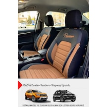 Premium Serisi Lüks Keten Oto Koltuk Kılıfı Dacia Sandero-stepway-duster Uyumlu Taba