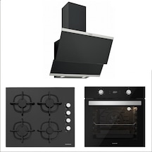 Silverline BO6504B01 - CS5343B01 - 3420 Classy 60 Siyah Cam Ankastre Set
