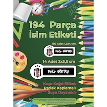 Okul Etiketi Kalem Defter Etiketi, Beşiktaş Etiketi - 194 Adet Opak Sticker Renkli