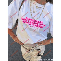 Slogan Unisex Yazılı Oversize Tshirt Twgwbr61 Beyaz