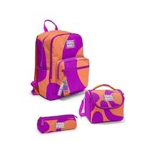Coral High Goshopya Koyu Pembe Turuncu Desenli 3 Lü Okul Çanta Seti Goset0123684 Çok Renkli
