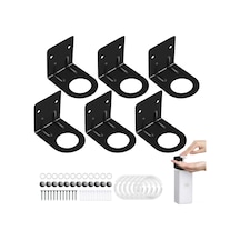 Tenfowee Duvar Takılan 304 Paslanmaz Çelik Sabun Ve Şampuan Organizörü, Ayarlanabilir Halka İle 6'lı Set, Duş Ve Mutfak Fıçı Tutucu, Vidalama Seti İçerir Siyah