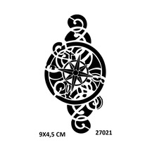 Airbrush Tattoo Süslü Mandala Pusula Yapışkanlı Stencil Süsleme Ve Boyama Kalıbı