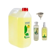 Kanzuk 80 Derece Limon Kolonyası Bidon 5 L + Pet Şişe Sprey 170 ML + Pet Şişe 200 ML + Plastik Huni