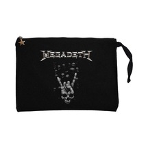Megadeth Rock Sign Siyah Clutch Astarlı Cüzdan / El Çantası