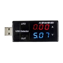 Keweisi Çift Usb Çıkışlı Voltmetre Ampermetre Voltaj Ve Akım İzleyici Kws-10va
