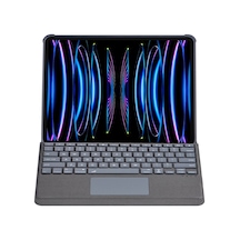 Znv Zenvia Mey İthalat T5509d Apple iPad Uyumlu Pro 12.9 2022 Kılıf Palermo Ledli Klavyeli Standlı Tablet Kılıfı - Siyah Diğer