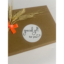Special Gift For You Kalpli Siyah Yazılı Yuvarlak Yapışkanlı Etiket 4x4 Cm 120 Adet