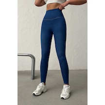 Navy Blue Ekstra Yüksek Bel Kot Tayt Pantolon Jeggings Lacivert