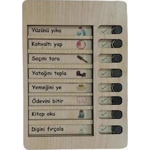 Ahşap Çocuk Günlük Rutin Checklist Kontrol Listesi