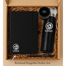 Bk Gift Kişiye Özel Logolu Dereceli Termos & Defter & Kalem Kurumsal Hoşgeldin Hediye Seti-1, Kurumsal Welcome Kit, Kurumsal Hediye, Yeni İş Hediyesi