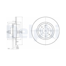 Fren Disk - Alfa Romeo 145, 155, 500, Panda, Punto, Tipo, Bravo, Marea, Brava, Tempra, Egea - Delphı-bg2411