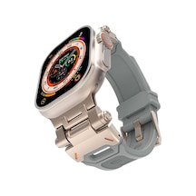 Watch 44mm Nvth Krd-108 Metal Başlıklı Silikon Kordon-starlight Grey