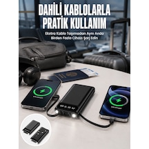 20.000 Mah Led Işıklı Lcd Ekran Usb Girişli Type-c Lightning Powerbank Yeni Nesil - Lisinya Siyah