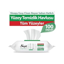 Sleepy Easy Clean Premium Beyaz Sabun Katkılı Yüzey Temizlik Havlusu 100 Yaprak 8'li Paket