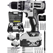 Steiner XR 58 V 5 Ah  Darbeli Li-ion Çift Akülü Şarjlı Vidalama Matkap + 30 Parça Usta Seti