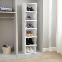 6 Katlı, Katlanabilir Ayakkabılık, Taşınabilir Çok Amaçlı, Geniş, Katlanabilir Dolap Ve Raf, Katlanır Taşınabilir Premium Portatif Organizer Ayakkabılık 25,5cm X 34,5cm X 105,5cm Beyaz Çok Renkli
