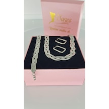 Gümüş Nostalji Çelik Takı Seti 335 Gümüş - Rose Gold