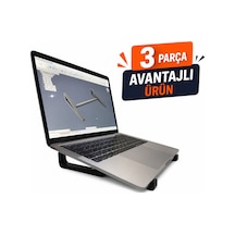 3 Parça Ergonomik Laptop Standı Notebook Yükseltici Havalandırmalı Dizüstü Bilgisayar Stand