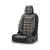 Tr Gti Sports Design Oto Koltuk Kılıfı Ekstra Destekli Özel Jacquard Kumaş Tam Set - Turuncu-siyah Genel