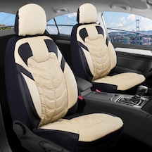 Volvo V50 Uyumlu Full Deri Oto Koltuk Kılıfı Ön Arka Set Classy Model Bej Siyah Fs