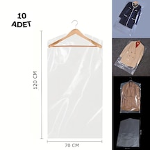 10 Adet 70 120 Cm Şeffaf Elbise Poşeti, Askı Delikli Omuz Kesimli Koruyucu Elbise Kıyafet Hurcu