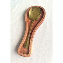 Ahşap Kirli Kaşıklık - Kaşık Altlığı / Kepçelik 27x11 Cm Doğal Kayın Ağacı - Kl-kp52s7