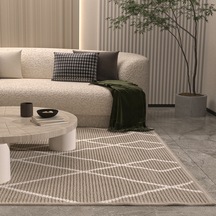 Cool Halı Vetrina 3608 Vizon Yumuşak Doku Halı Kilim Salon Mutfak Koridor Kesme Yolluk Dokuma Makine Halısı