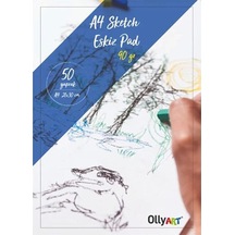 Eskiz Defteri A-4 Dokulu Kağıt Kara Kalem Çalışma Defteri 50 Yaprak 90 gr 21x29,7 cm 1 Paket