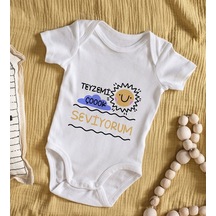 Bitmeyenkartus Bk Kids Teyzemi Çok Seviyorum Tasarımlı Bebek Body Zıbın - Model Çok Renkli