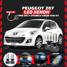 Peugeot 207 1996-2011 Uzun Far Uyumlu Şimşek Etkili Led Xenon Pro Series H1