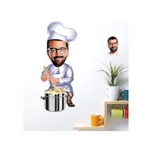 Kişiye Özel Bay Aşçı Karikatürlü Duvar Sticker 50X70CM