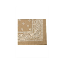 Zero Land Çini - 86 - Desenli Bandana 50x50 - Kmrsfres - Sütlü Kahve