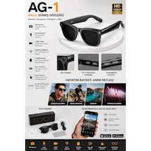 G1 Akıllı Gözlük Yapay Zeka Destekli Sesli Komutlar 8mp Fotoğraf Ve Video Kamerası 1080p Kayıt Metal Plastik Çerçeve Siyah - 913400255