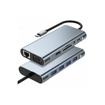 Shaza 11in1 USB Type-C Hub Port Adaptör HDMI USB Ethernet PD Girişli