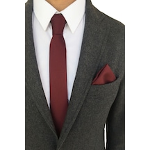 Bordo İnce Kravat Bordo