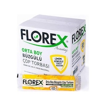 Florex 40 Litre Büzgülü Limon Kokulu Sarı Çöp Torbası Poşeti / 55 x 60 CM 10 x 25 Rulo / Koli