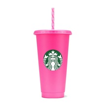 Starbucks Çok Kullanımlık Plastik Bardak, Pipetli 709 Ml 366264074 Pembe