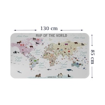 Eğitici Ve Bayraklı Dünya Haritası Dünya Atlası Çocuk Ve Bebek Odası Duvar Sticker-85x130-3813 Çok Renkli