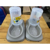2 Adet Hazneli Kedi Köpek Mama Ve Su Kabı 1.5 Litre