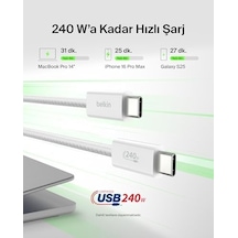2&apos Li Örgülü Usb-c - Usb-c Kablo, 1,5 M, 240 W, Yumuşak, Esnek Ve Hızlı Şarj Kablosu, İphone 16 Ve 15 Serisi, Galaxy S25, Pixel 9, İpad Pro Ve Daha Fazlasıyla Uyumlu, Siyah