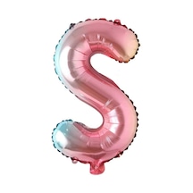 S Harf Gökkuşağı Folyo Balon16 İnç 36 cm