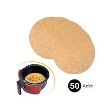 Bucuks 50 Adet Air Fryer Pişirme Kağıdı Tek Kullanımlık Gıda Pişirme Kağıdı Delikli Yuvarlak Model