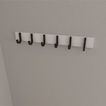 Hepsi3boyutlu Modern Duvar & Kapı Baston Askılık - 6 Adet Siyah J Askılık - Model No : 6 Siyah